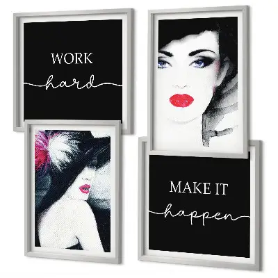 Wall art set Portraits of women with lips