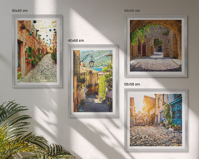 Wall art set Charming streets with stones