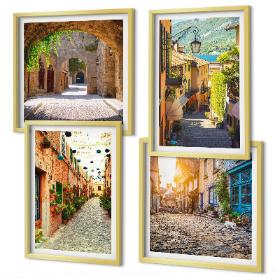 Wall art set Charming streets with stones