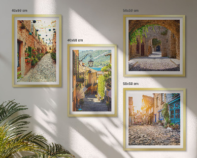 Wall art set Charming streets with stones