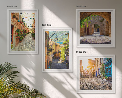 Wall art set Charming streets with stones
