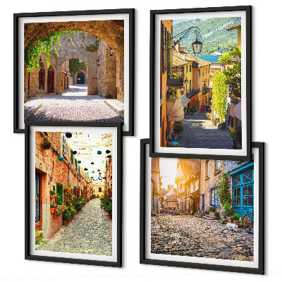 Wall art set Charming streets with stones