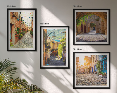Wall art set Charming streets with stones