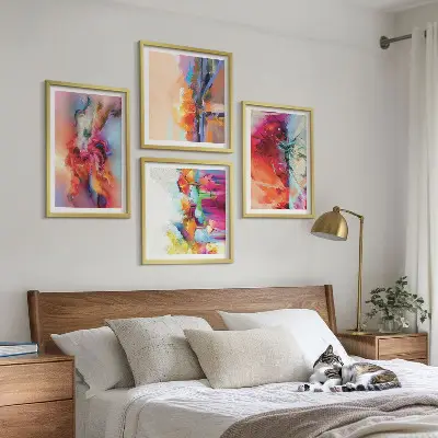 Multi-piece wall decor set Colorful abstractions of form
