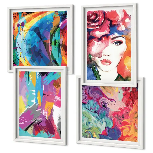 Wall art set Colorful abstract portrait