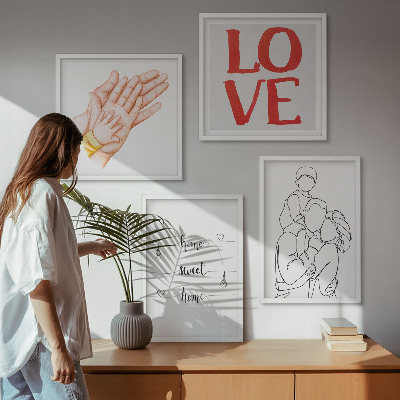 Multi-piece wall decor set Family illustrations house signs