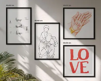 Multi-piece wall decor set family illustration house signs