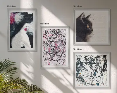Multi-piece wall decor set Abstract cat paint patterns