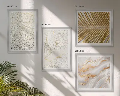 Abstract marble leaf pattern wall art set 
