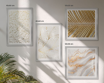 Wall art set Leaf patterns marble abstract