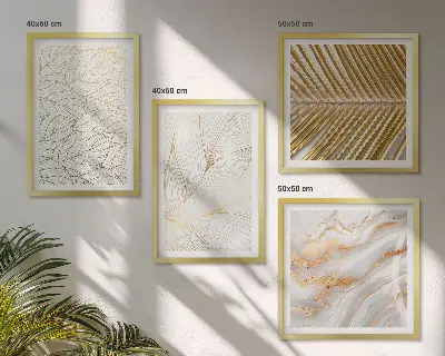 Abstract marble leaf pattern wall art set 