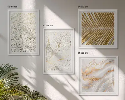 Abstract marble leaf pattern wall art set 