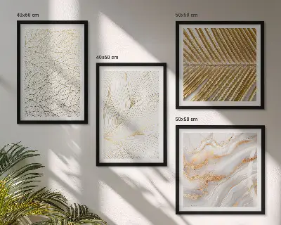 Abstract marble leaf pattern wall art set 