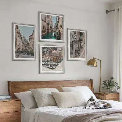 The Charming Streets of Port Cities Wall Art set of 4 pieces