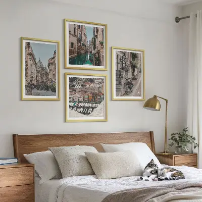 The Charming Streets of Port Cities Wall Art set of 4 pieces