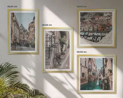 The Charming Streets of Port Cities Wall Art set of 4 pieces