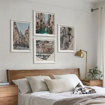 The Charming Streets of Port Cities Wall Art set of 4 pieces