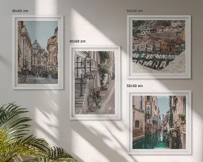 The Charming Streets of Port Cities Wall Art set of 4 pieces