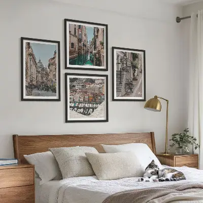 The Charming Streets of Port Cities Wall Art set of 4 pieces