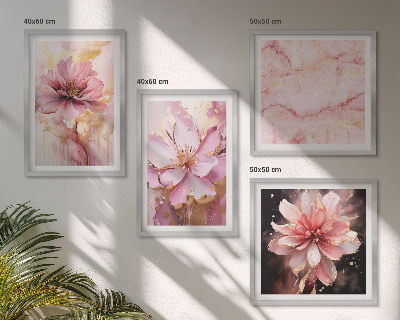 Wall art set Floral compositions of white roses