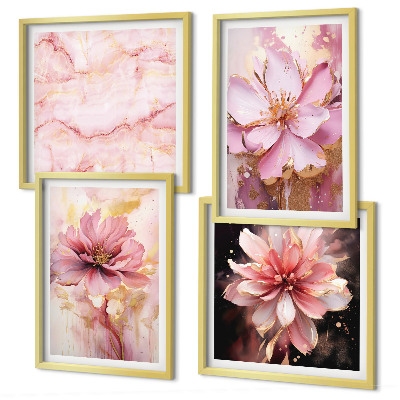 Wall art set Floral compositions of white roses