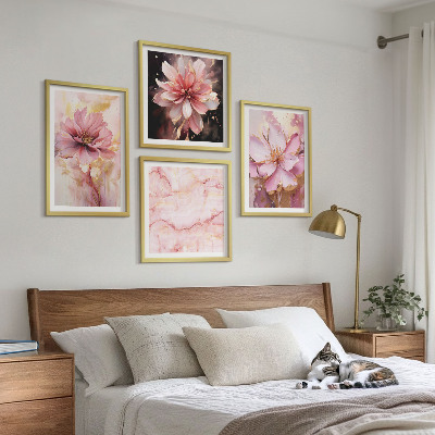 Wall art set Floral compositions of white roses