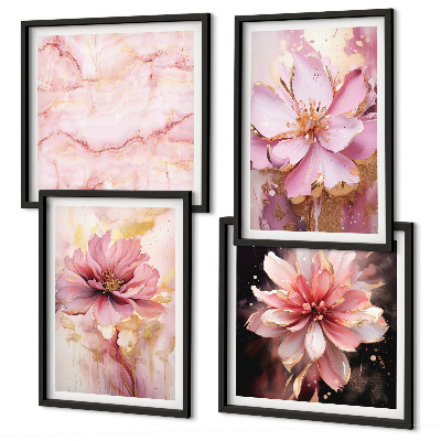 Wall art set Floral compositions of white roses