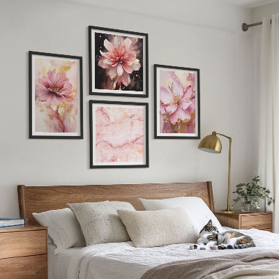 Wall art set Floral compositions of white roses