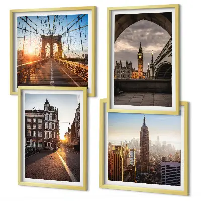 Multi-piece wall decor set London view painting set