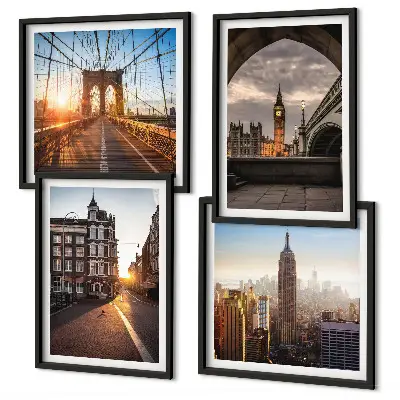 Multi-piece wall decor set London view painting set