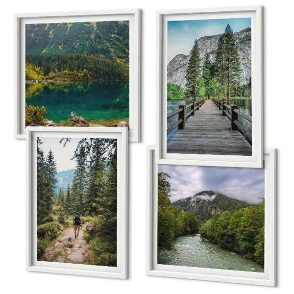 Multi-piece wall decor set Mountains, lakes, forests, paths