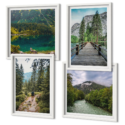 Multi-piece wall decor set Mountains, lakes, forests, paths