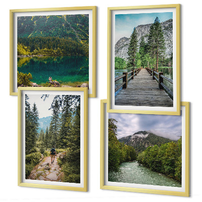 Multi-piece wall decor set Mountains, lakes, forests, paths