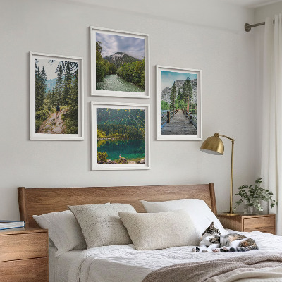 Multi-piece wall decor set Mountains, lakes, forests, paths