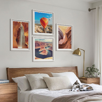 Wall art set Waterfall in the canyon gorge