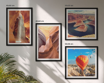 Wall art set Waterfall in the canyon gorge