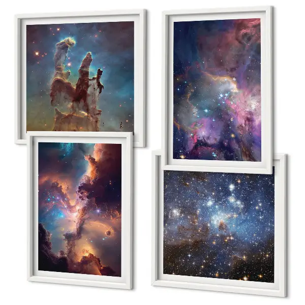 Cosmic starscapes wall art set of 4 pieces