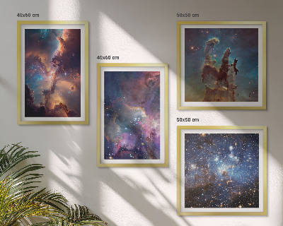 Set of 4 wall art pieces Cosmic starscapes
