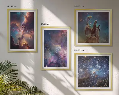 Cosmic starscapes wall art set of 4 pieces