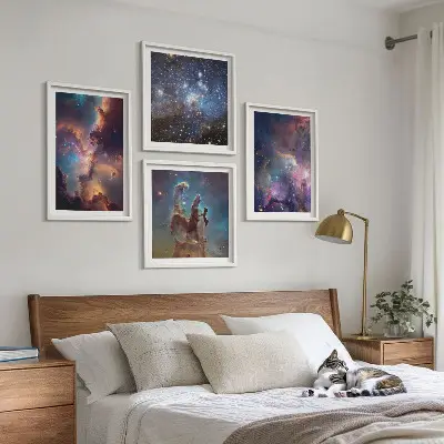 Cosmic starscapes wall art set of 4 pieces