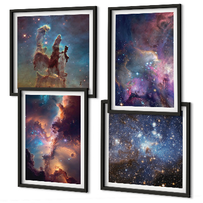 Set of 4 wall art pieces Cosmic starscapes