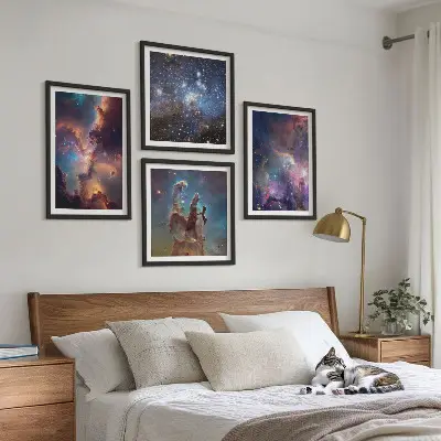 Cosmic starscapes wall art set of 4 pieces