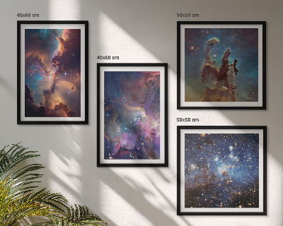 Set of 4 wall art pieces Cosmic starscapes