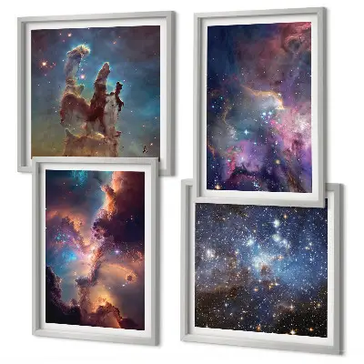 Cosmic starscapes wall art set of 4 pieces