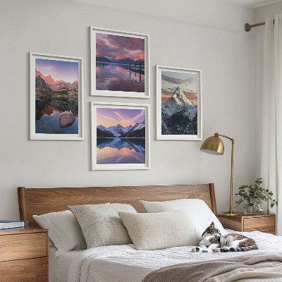 Wall art set Mountain landscapes in the background