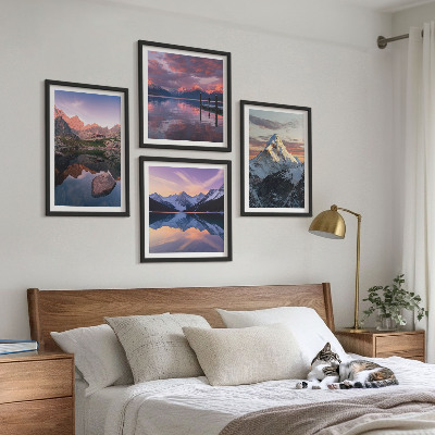 Wall art set Mountain landscapes in the background