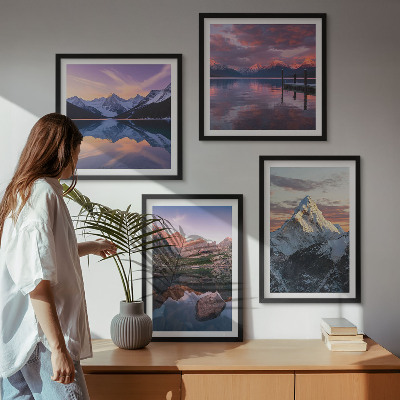 Wall art set Mountain landscapes in the background