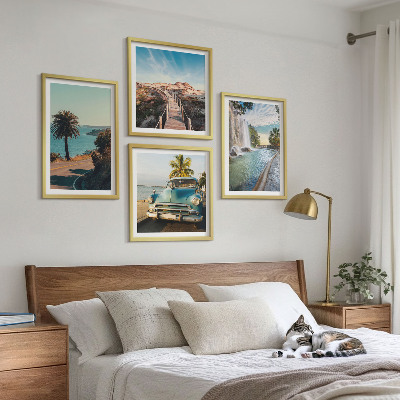 Wall art set Holiday palm trees waterfall