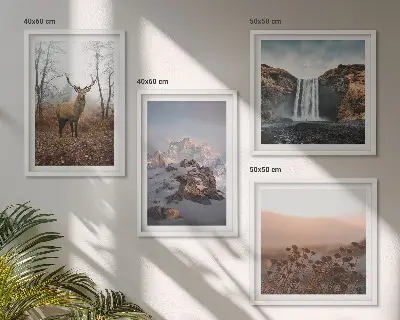 Wild landscapes mountains and deer wall art set of 4 pieces