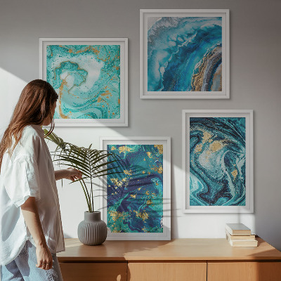 Multi-piece wall decor set Decorative paint abstractions